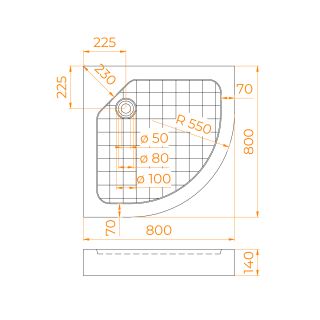 Душевой поддон RGW SMC/R W 57350488-01 80x80см белый